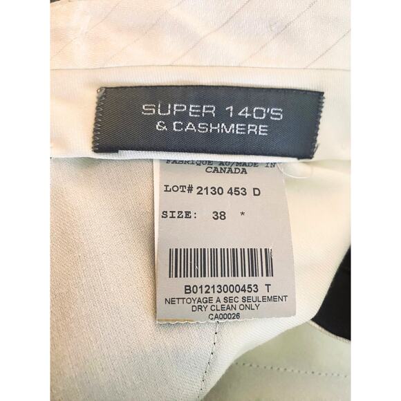 Super 140’s Wool & Cashmere Dress Pants Size 38 Union Made in Canada - Picture 5 of 6